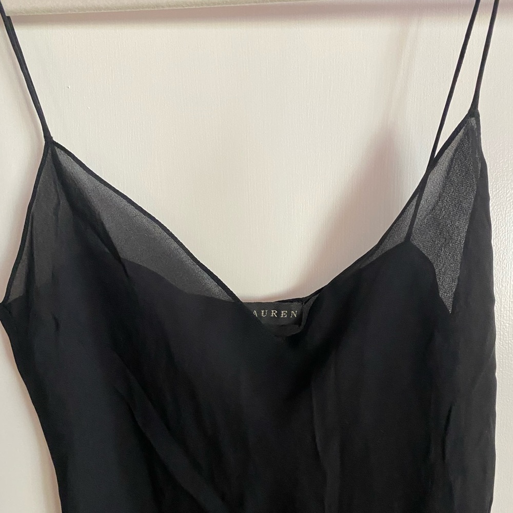 Ralph Lauren black sheet spaghetti strap tank top